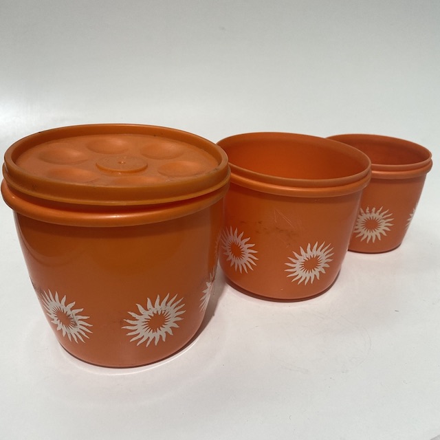 STORAGE CONTAINER, 1970s Orange (Set of 3)